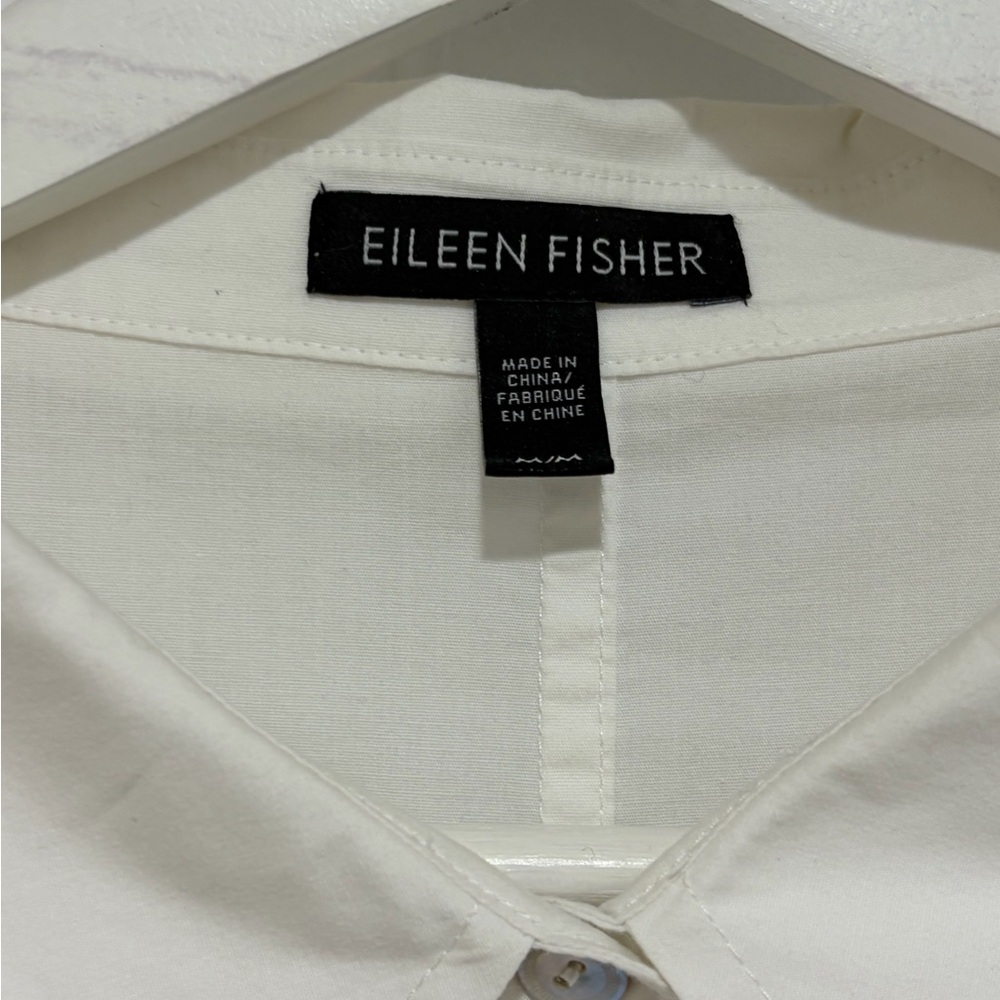 Eileen Fisher White Cotton Shirt Dress~Size Medium